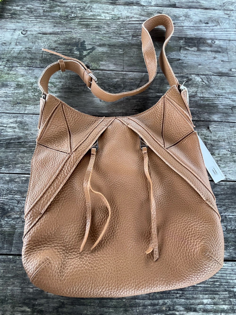 Christopher Kon  Tan Leather Hobo  crossbody NWT , beautiful pebbled leather